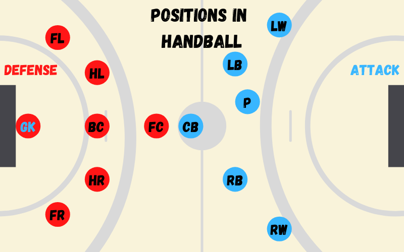 Player Positions in Handball Infographic